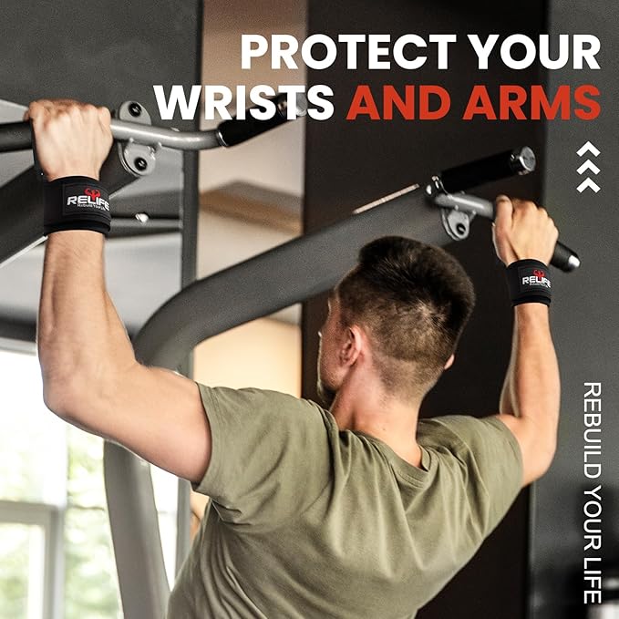 RELIFE REBUILD YOUR LIFE Lifting Hooks for Men and Women(Pair), Pull Up Straps, Gym Reapers Lifting Wrist Grips, Heavy Powerlifting, Lifting Hooks for Weight Lifting-FlexoryFit