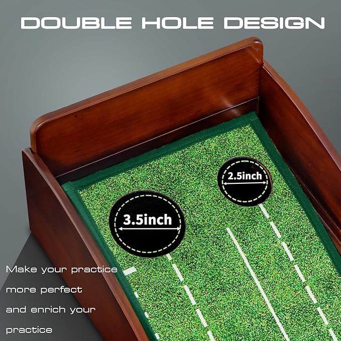 Putting Green Putting matt for Indoors Golf Putting Mat - Indoor Putting with Ball. Putting matt for Golf Practice, Portable and Easy to Clean. Great Gift