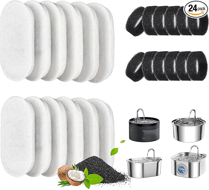 Cat Water Fountain Filter, 24 Pack Cat Fountain Filters, Cat Fountain by dooob