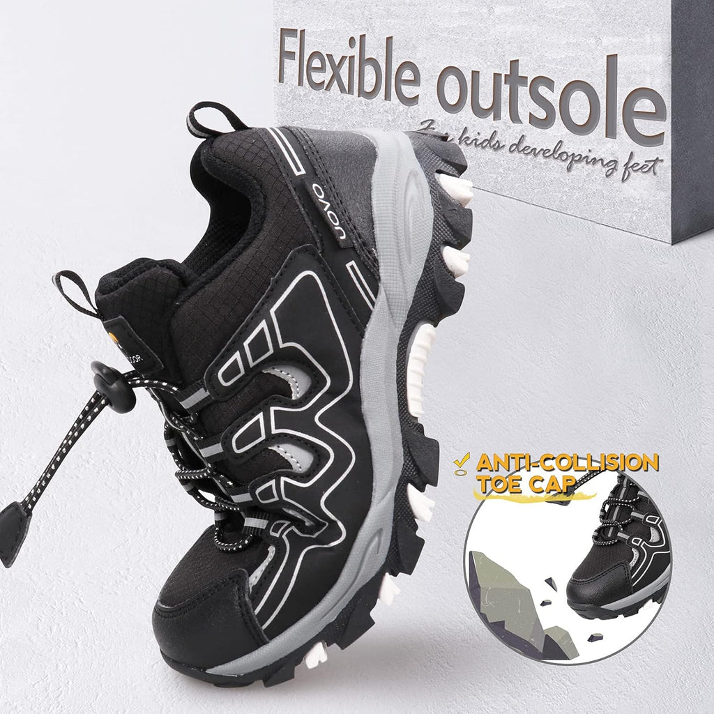 Boys Girls Hiking Trail Shoes Waterproof Slip Resistant Outdoor Trekking Walking Running Sneakers(Little/Big Kids)