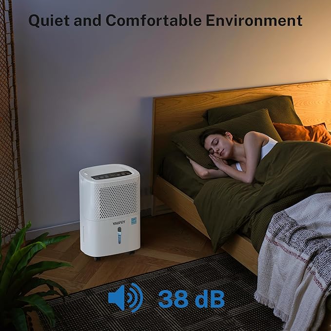 Yaufey 2025 Most Efficient Energy Star Dehumidifier for 2,000 Sq. Ft. Home, Basement and Large Room - Powerful, Quiet with Humidity Control, Timer, Drain Hose and Water Tank