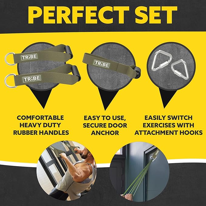 Long Resistance Bands for Working Out Men and Women - Set of 5 Pull-Up Bands, Rubber Handles and Door Anchor - Workout Bands Resistance for Men - Exercise Bands Resistance Bands Set-FlexoryFit