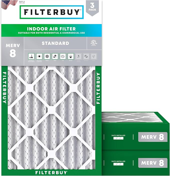 Filterbuy 22x36x4 Air Filter MERV 8 Essential Dust & Allergy Defense, by Filterbuy