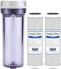 IPW Industries, Inc. - Compatible Water Pur Style Company (CCI-10CLW12) Filter Canister and (CCI-10-Ca) Carbon Block Filters - 1/2" NPT Ports for Water Filtration