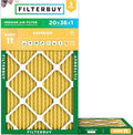Filterbuy 20x36x1 Air Filter MERV 11 (MPR 1200) Allergen Defense Replacement (2-Pack), Electrostatic Pleated HVAC AC Furnace Filters, Made in USA (Actual Size: 19.75 x 35.75 x 0.75)