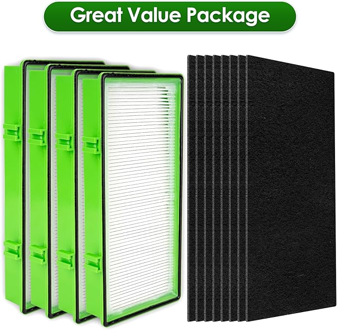 (12 Pack) AER1 Filter 4 HEPA Filters + 8 Carbon Booster Filters Compatible With Holmes AER1 Type Total Air Filter HAPF300AH True HEPA Filter, Replacement HEPA Filter Accessories