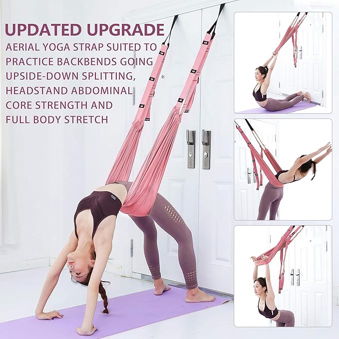 Leg Stretcher Strap, Stretching Equipment with Door Anchor Flexibility Trainer Backbend Assist for Dance Aerial Yoga Ballet Leg Stretching Exercise-FlexoryFit