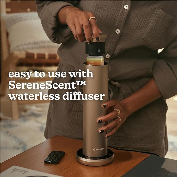 Homedics SereneScent Moroccan Magic, Fruity & Woody Home Fragrance Oil, 120 ml, for use with Homedics SereneScent Waterless Diffuser (ARMH-970/973), Clean & Natural, up to 100% USDA Biobased