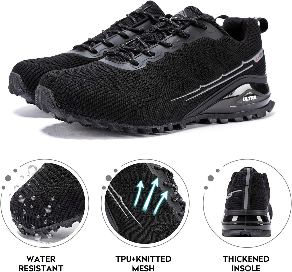 Kricely Men's Trail Running Shoes Fashion Walking Hiking Sneakers for Men Tennis Cross Training Shoe Outdoor Snearker Mens Casual Workout Footwear
