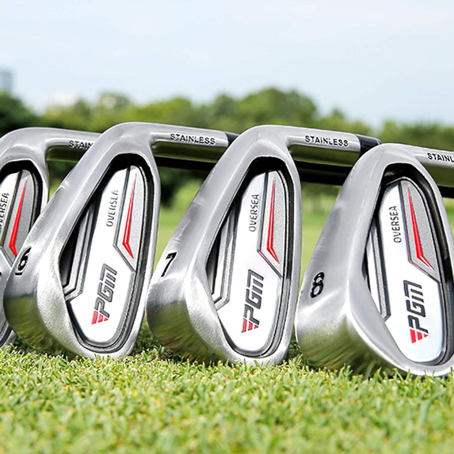PGM Men's Oversea 9/12 Pieces Complete Golf Club Set with High-Strength Thin Face Design 460cc Driver High Forgiveness Ideal for Beginners