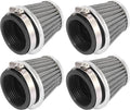Motoforti 4pcs Universal 50mm Air Filter Cleaner Round Tapered Replacement for Motorcycle Black