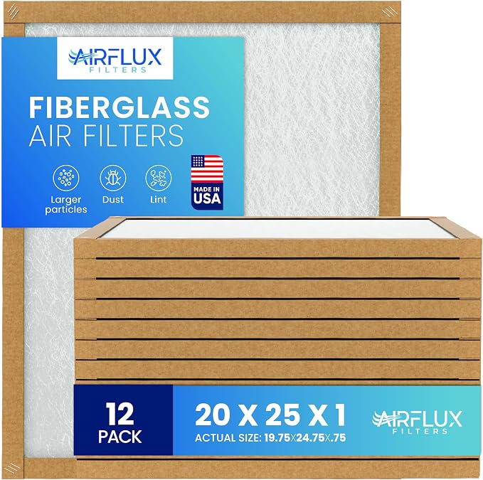 Fiberglass Air Filter -20x25x1Air Filter 12 Pack by Unknown