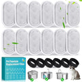 Cat Drinking Fountain Replacement Filter - Fits 67 oz/2 L and 108 oz/3.2 L Stainless Steel Drinkers - Activated Carbon and Ion Exchange Resin Filter - Pet Drinking Fountain Filters (12 Pack)
