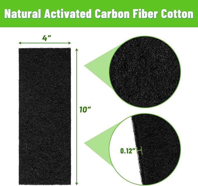 4"x10" Activated Carbon Air Vent Filters for Home, Floor Vents Filters, AC Vent Filter,Floor Registers Filters,10 Pcs Charcoal Vent Filter Home Vent Filters Register (Black -10 Pack)