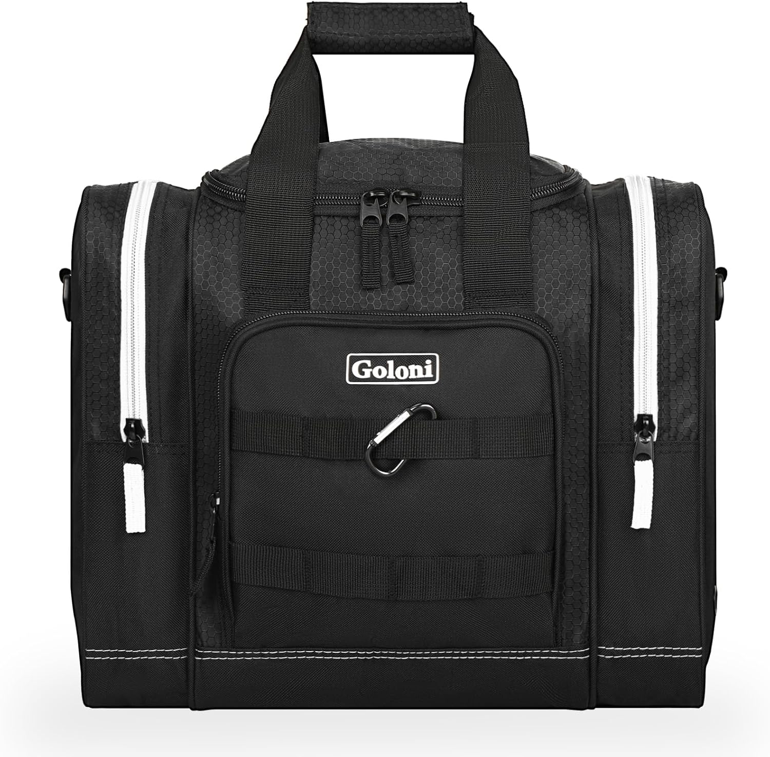 Goloni Bowling Ball Bag for Singer Ball with Padded Ball Holder, 2 Pockets fit Bowling Shoes Up to Mens Size 14 and Accessories