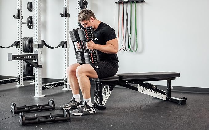 Rep Fitness Quickdraw Adjustable Dumbbells, Multiple weight ranges available including: 5-30, 5-40,5-50 and 5-60 lbs-FlexoryFit