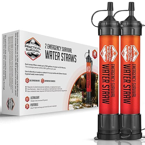 2 High-Capacity Emergency Water Straws – Lightweight, 1800-Gallon Filters by PracticalSurvival