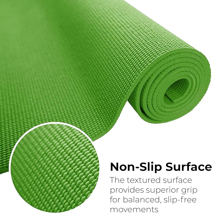 Hello Fit 10-Pack Yoga Mat, 68" x 24" Non Slip Exercise Mat, 4mm Thick Gym Mat for Fitness and Stretching, Bulk Non Toxic Yoga Mats for Schools and Studios-FlexoryFit