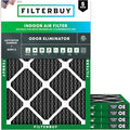 Filterbuy 22x24x1 Air Filter MERV 8 (MPR 700) Odor Eliminator Replacement (5-Pack), Electrostatic Pleated HVAC AC Furnace Filters w/Activated Carbon, Made in USA (Actual Size: 21.50 x 23.50 x 0.75)