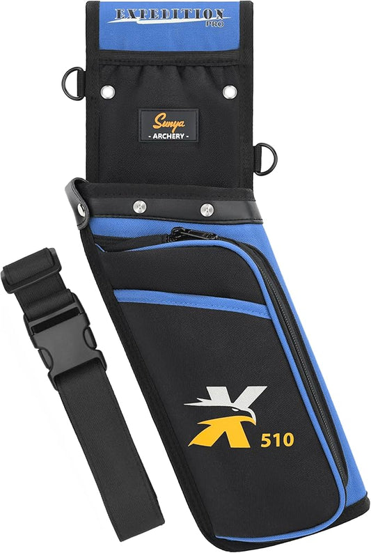 SUNYA X510 Field & Competition Hip Arrow Quiver | 3-Slot Noise-Free Archery Quiver with Sturdy Storage System (42x18cm)