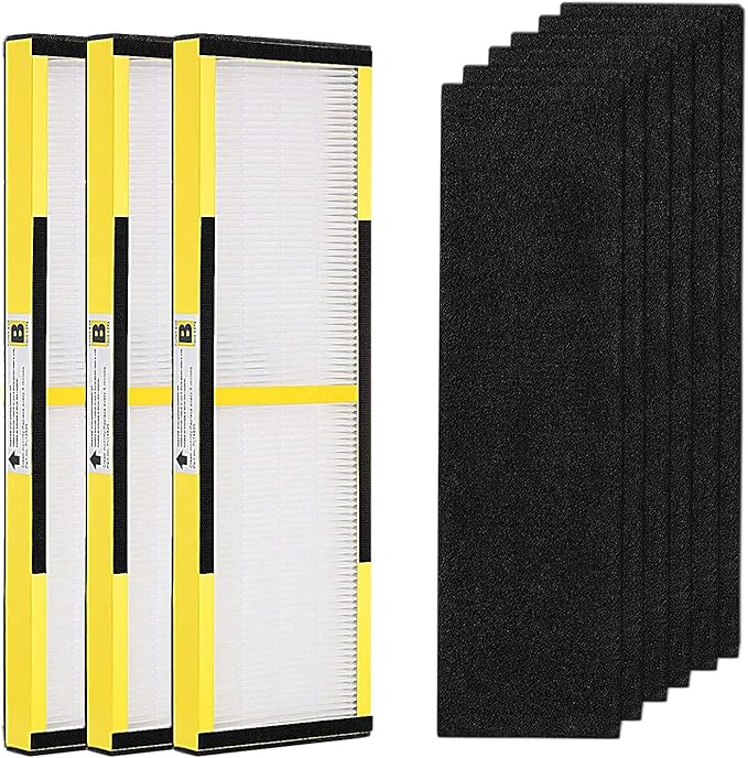 FLT4825 Replacement Filter B Fit for Germ Guardian Air Purifier, ac4825e Replacement Filter Fit for ac4825 AC4825 AC4300 AC4900 AC4825DLX AC4850 CDAP4500 AP2200, 3 True HEPA + 6 Carbon Filters