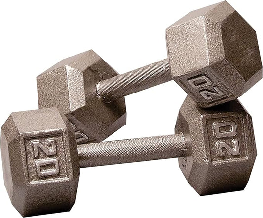 Body-Solid Cast Iron Hexagon Dumbbell, Hand Weights For Men and Women, Weight Dumbbells for Strength Training, Body Building Home Gym Training Gear-FlexoryFit