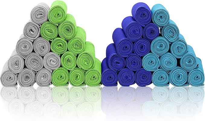 Cooling Towels 40 Pack 40"x 12", 160gsm Bulk Cool Towels, Soft Breathable, Super Absorbent, Quick Cold Towel, for Bowling, Yoga, Travel, Camping, Golf, Football, Hiking, Outdoor Work-FlexoryFit