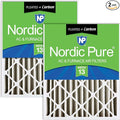 Nordic Pure 16x25x4 Pleated Air Filters MERV 13 Plus Carbon 2 Pack by NordicPure