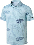 Obla Mens Golf Polo Shirts Short Sleeve Dry Fit Performance Moisture Wicking Casual Print Collared Golf Shirts for Men