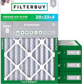 Filterbuy 20x23x4 Air Filter MERV 8 (MPR 700) Dust Defense Replacement (4-Pack), Electrostatic Pleated HVAC AC Furnace Filters, Made in USA (Actual Size: 19.50 x 22.50 x 3.63)