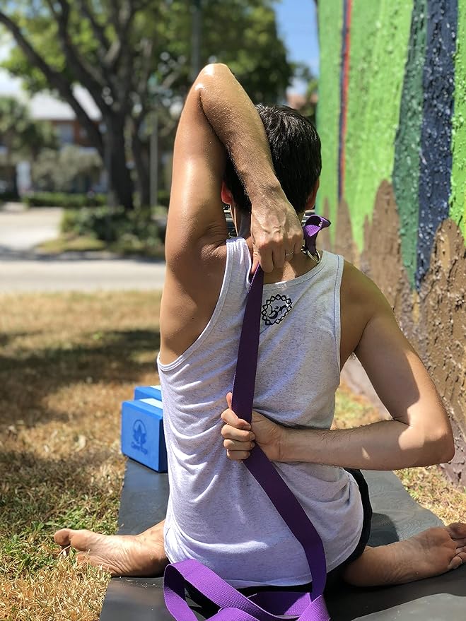 Clever Yoga - 8 ft Yoga Strap for Exercise & Physical Therapy, Leg Stretching Strap Yoga Accessories & Stretching Equipment, Leg Stretcher for Women & Men, Home Workout Essentials-FlexoryFit