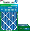 Filterbuy 16x25x4 Air Filter MERV 13 (MPR 1900) Health Defense Replacement (2-Pack), Electrostatic Pleated HVAC AC Furnace Filters, Made in USA (Actual Size: 15.50 x 24.50 x 3.63)