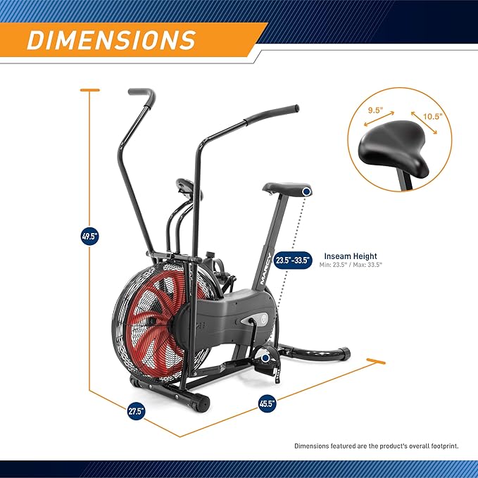 Marcy Air-Resistance Exercise Fan Bike With Dual Acction Handlebars-FlexoryFit