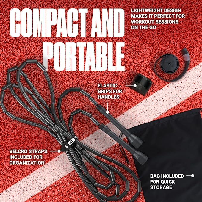 Sportbit Elite Beaded Jump Rope - Adjustable Speed Rope for Fitness, CrossFit, Boxing - Tangle-Free, Lightweight-FlexoryFit