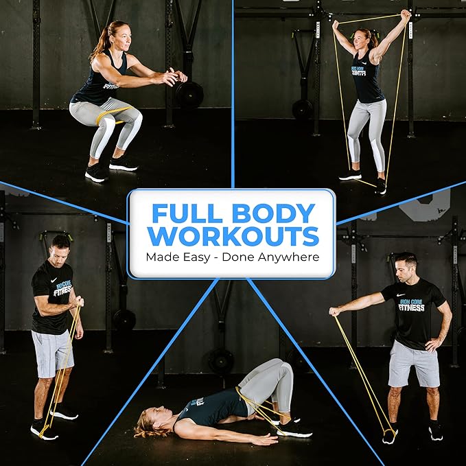 Pull Up Assistance Resistance Bands - Long Loop Power Bands for Men and Women - Strength Power Flexibility Training at Home & Gym - Ebooks & Workout Chart Included by Iron Core Fitness-FlexoryFit