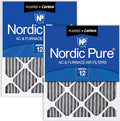 Nordic Pure 16x25x1 Furnace Air Filters MERV 12 Pleated Plus Carbon 2 Pack by NordicPure