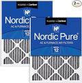 Nordic Pure 18x24x1 (17 1/2 x 23 1/2 x 3/4) Furnace Air Filters MERV 12 Pleated Plus Carbon 2 Pack