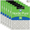 Nordic Pure 24x30x1 (23 1/2 x 29 1/2 x 3/4) Pleated Air Filters MERV 13 Plus Carbon 6 Pack
