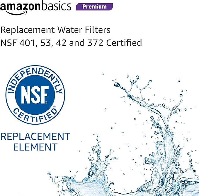 Amazon Basics Replacement Water Filter Cartridge Compatible with GE MWF Refrigerator- Pack of 1, Premium Filtration