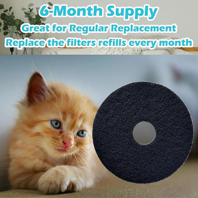 Cat Litter Box Replacement Filters for Lifewit Litter Box Cat, Activated Charcoal Filters Replacement to Absorb Odors and Litter Box Deodorizer for Hidden Enclosure Litter (6 Pack)