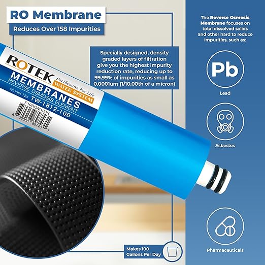 Rotek Water Systems Reverse Osmosis Water Filter Set | 24 Replacement Water Filters with 100 GPD Membrane | 3 Year Supply | Under Sink RO Water Filter Kit | PP, GAC, CTO, PC | Universal 10 Inch Size