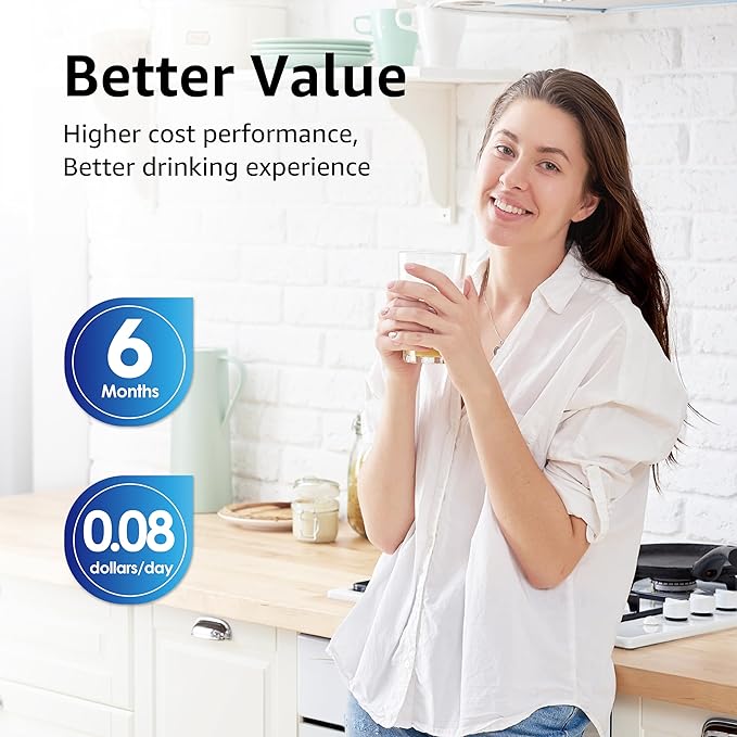 Overbest Replacement for GE® RPWFE, RPWF (Built-in CHIP) Refrigerator Water Filter,Compatible with GFE28GYNFS, GFE28GELDS, 1 Filter