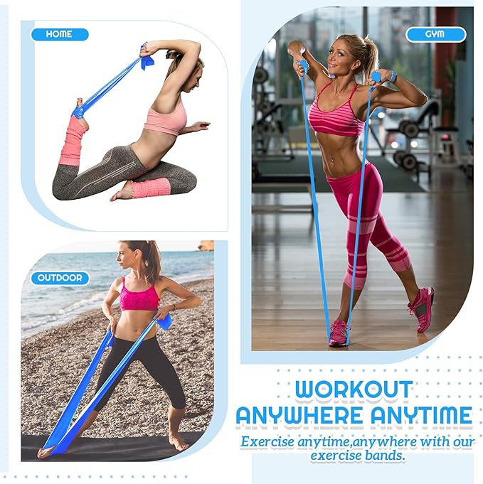 6 Pcs Fitness Resistance Exercise Bands 6 Tube Pedal Puller Resistance Band Set for Women Weight Loss Thigh Training Workout Equipment Elastic Arms Abdomen Shoulder Waist Leg Beginners Yoga-FlexoryFit