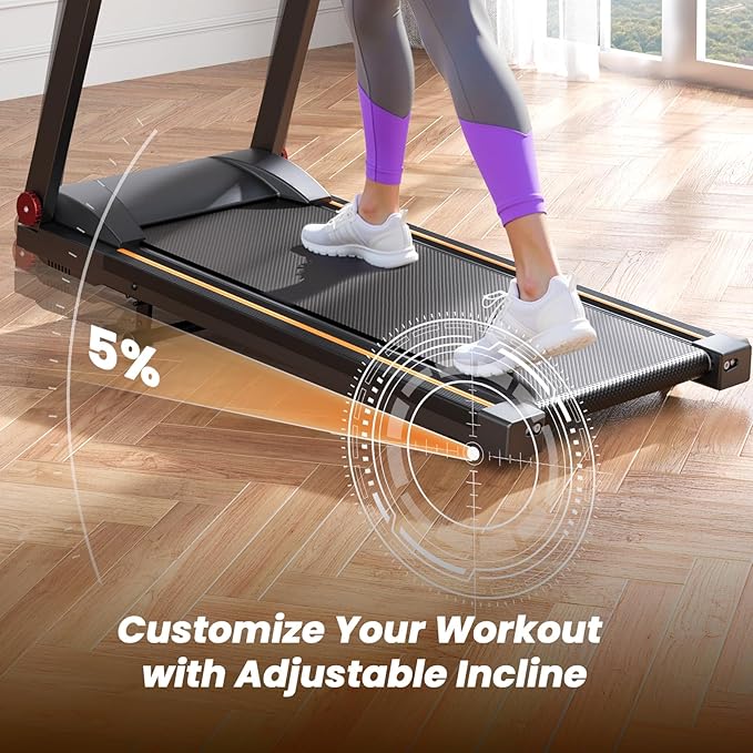 Treadmills for Home, 4-in-1 Foldable Treadmill with Incline, 300 LBS Capacity Running Treadmills for Home Small Spaces with Handles, 3.0 HP Folding Treadmill with Smart APP-FlexoryFit