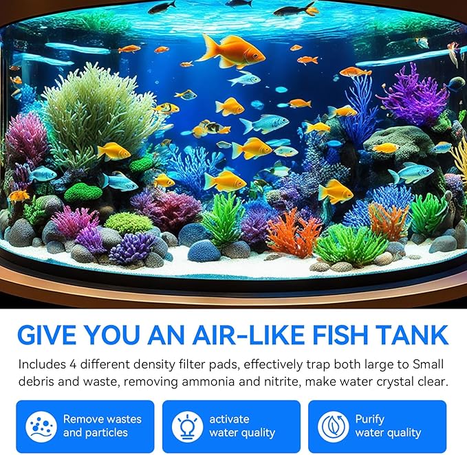 Canister Filter Pads Replacement for Penn Plax Cascade 1000 Canister Filter Aquarium Canister Filter Media Pads Compatible with Cascade 700/1000 CCF2UL/CCF3UL Canister Filter Fish Tank 16 Pack