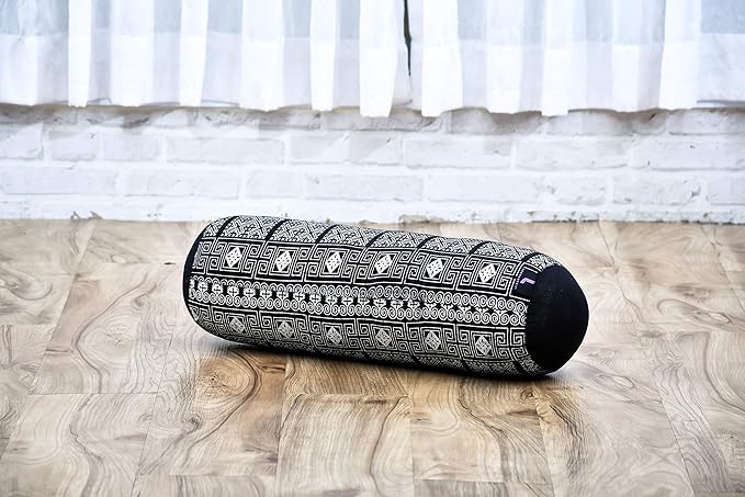 Leewadee Small Yoga Bolster – Shape-Retaining Cervical Neck Roll, Tube Pillow for Comfortable Reading, Kapok Filling, 22 x 6 x 6 inches-FlexoryFit