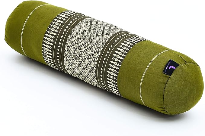 Leewadee Small Yoga Bolster – Shape-Retaining Cervical Neck Roll, Tube Pillow for Comfortable Reading, Kapok Filling, 22 x 6 x 6 inches-FlexoryFit