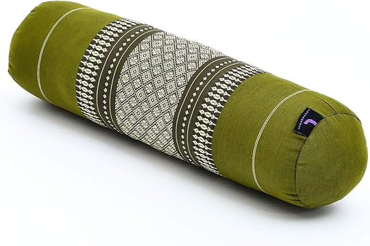 Leewadee Small Yoga Bolster – Shape-Retaining Cervical Neck Roll, Tube Pillow for Comfortable Reading, Kapok Filling, 22 x 6 x 6 inches-FlexoryFit