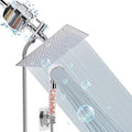 HarJue Filter Shower Head, High Pressure 8 Inch Rainfull with Filter Combo for Hard Water, Remove Chlorine Fluoride and Harmful Substances- 1 Replaceable Filter Cartridge (Square, Chrome)