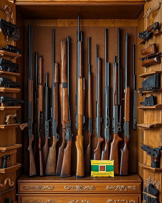 4 x 500g Rechargeable Silica Gel Car Dehumidifier, Moisture Absorber with Transparent Indicator Window, Reusable Desiccant Packs for Closet, Basement, Gun Safe, RV,Garage & Storage